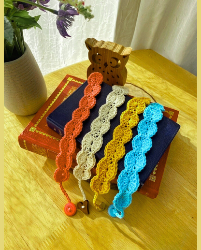 CROCHET PATTERN – Crochet Bookmark Pattern  – Elegant Leafy Lace Book Band, DIY Digital Tutorial for Beginners