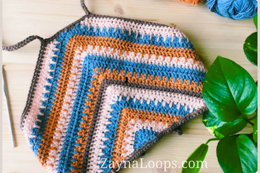 CROCHET PATTERN – Summer Halter Top Crochet Pattern – Colorful Festival Crop Top Tutorial, Easy Boho DIY Top