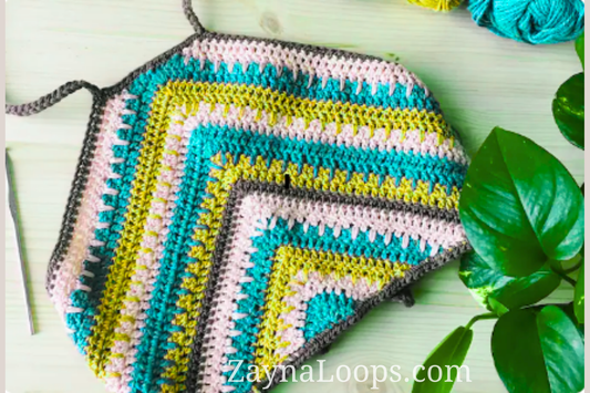 CROCHET PATTERN – Summer Halter Top Crochet Pattern – Colorful Festival Crop Top Tutorial, Easy Boho DIY Top