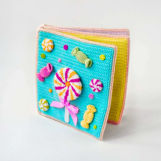 Sweet Quiet Book Crochet Pattern  – Candy-Themed Sensory Quiet Book for Toddlers, Crochet Busy Book Pattern