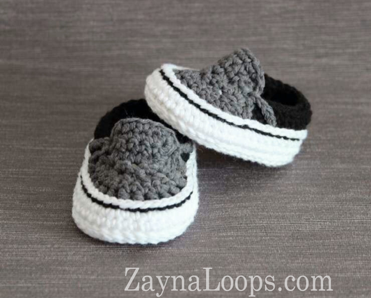 CROCHET PATTERN | Baby Crochet Shoes Pattern | Slip-On Baby Sneakers PDF | Easy Baby Booties Crochet Pattern | Digital Download